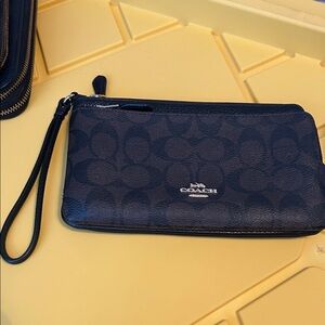 Coach Signature Wristlet Black and White
